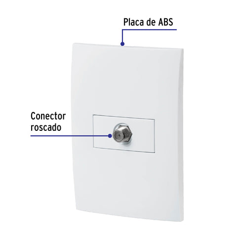 Placa armada con entrada TV, línea Oslo, color blanco | PA-TV-OB | 46499