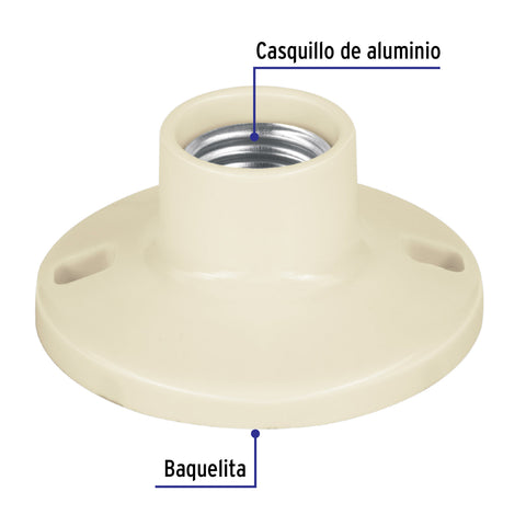 Portalámpara de baquelita, 3-1/2', Volteck | POPL-10 | 46519