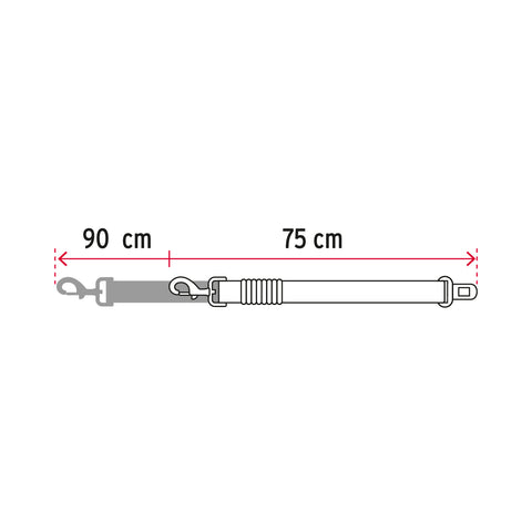 Correa de perro para cinturón de seguridad 90cm, FIERO | COPE-90S | 46538