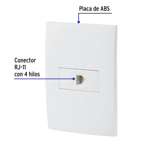 Placa armada con entrada para teléfono, línea Oslo, blanco | PA-TE-OB | 46541