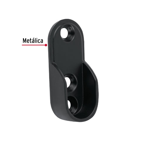 Brida negra para tubo ovalado de closet, HERMEX | BTO-5N | 46585