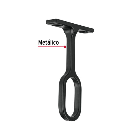 Soporte negro para tubo ovalado de closet, HERMEX | STO-5N | 46586