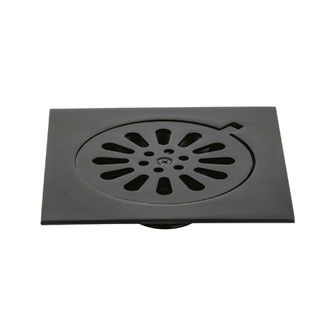 Resumidero cuadrado 6 x 6', latón, negro, FOSET AQUA | RS-606M | 46597