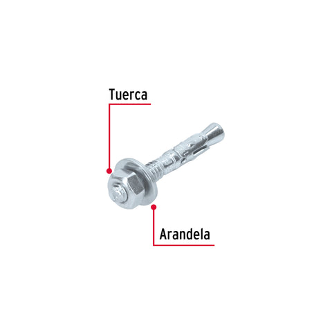 Caja con 100 taquetes arpón de 1/4' x 1-3/4', FIERO | TAE-1/4A1G | 46632