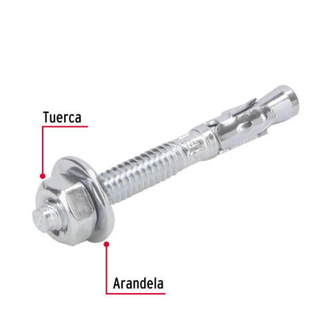 Caja con 100 taquetes arpón de 1/4' x 2-1/4', FIERO | TAE-1/4A2G | 46633