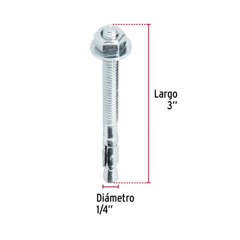 Caja con 100 taquetes arpón de 1/4' x 3', FIERO | TAE-1/4A3G | 46634
