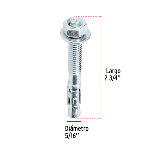 Caja con 100 taquetes arpón de 5/16' x 2-3/4', FIERO | TAE-5/16A2G | 46637
