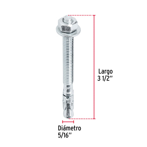 Caja con 100 taquetes arpón de 5/16' x 3-1/2', FIERO | TAE-5/16A3G | 46638