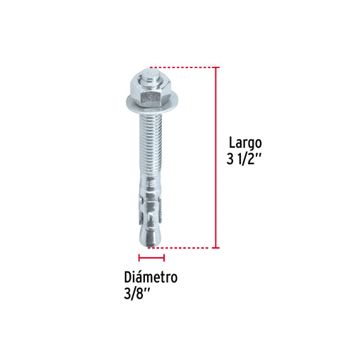 Caja con 50 taquetes arpón de 3/8' x 3-1/2', FIERO | TAE-3/8A4G | 46642
