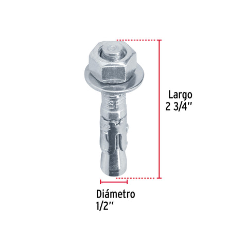 Caja con 25 taquetes arpón de 1/2' x 2-3/4', FIERO | TAE-1/2A1G | 46645