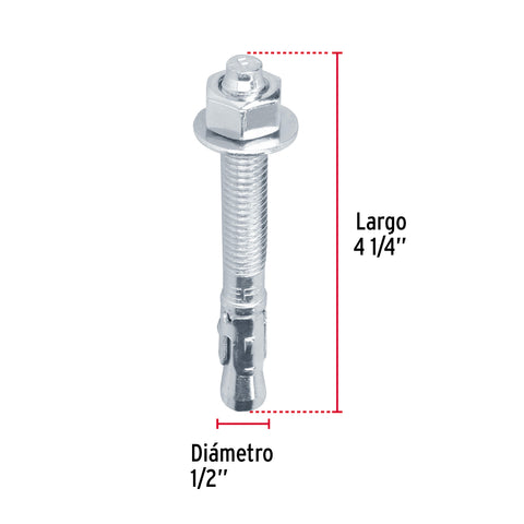 Caja con 25 taquetes arpón de 1/2' x 4-1/4', FIERO | TAE-1/2A3G | 46647