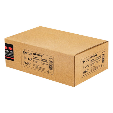 Caja con 25 taquetes arpón de 1/2' x 4-1/4', FIERO | TAE-1/2A3G | 46647