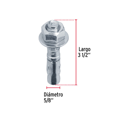 Caja con 25 taquetes arpón de 5/8' x 3-1/2', FIERO | TAE-5/8A1G | 46651