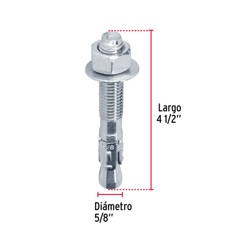 Caja con 25 taquetes arpón de 5/8' x 4-1/2', FIERO | TAE-5/8A2G | 46652