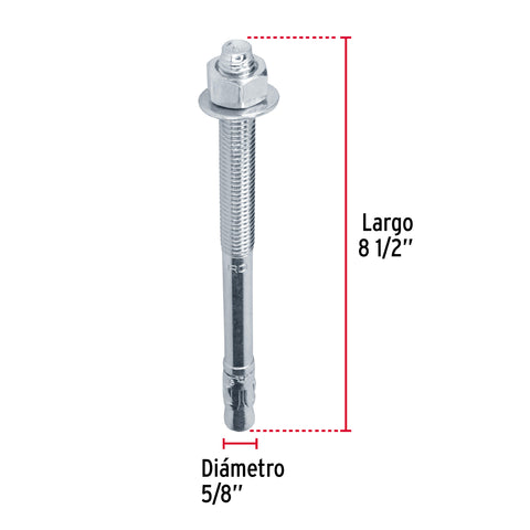 Caja con 25 taquetes arpón de 5/8' x 8-1/2', FIERO | TAE-5/8A6G | 46656