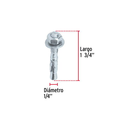 Bolsa con 6 taquetes arpón 1/4' x 1-3/4', FIERO | TAE-1/4A1 | 46657