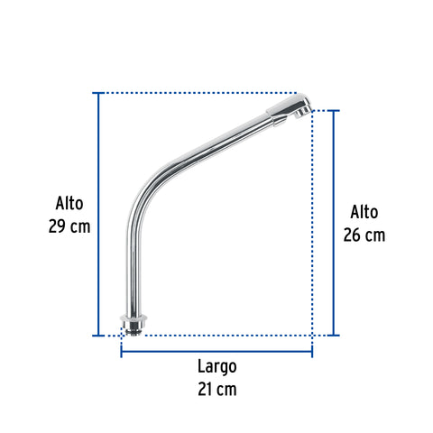 Cuello tipo cobra p/mezcladora de fregadero de manerales hex | AQCR-94 | 46730