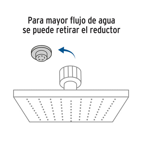 Regadera cuadrada 4', ABS, sin brazo, satín, AQUA | R-403SN | 46739