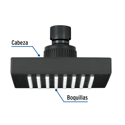 Regadera cuadrada 4', ABS, sin brazo, negro, AQUA | R-403SM | 46745
