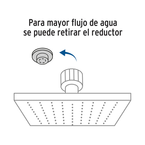Regadera cuadrada 4', ABS, sin brazo, negro, AQUA | R-403SM | 46745