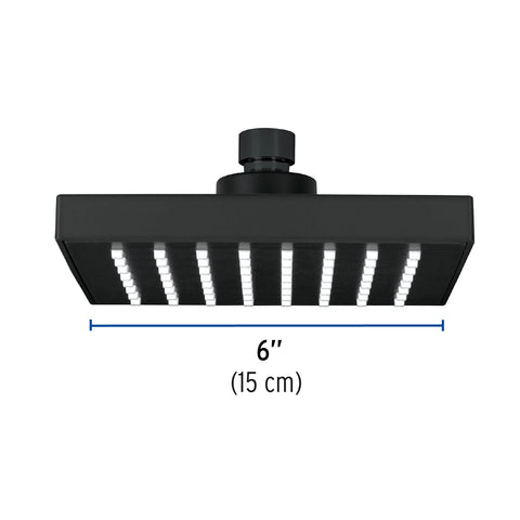 Regadera cuadrada 6', ABS, sin brazo, negro, AQUA | R-404SM | 46747