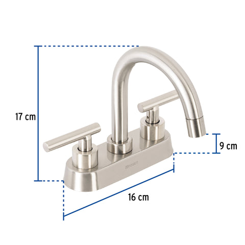 Mezcladora p/lavabo, bar, manerales palanca, satín, TÚBIG | TBM-62N | 46751