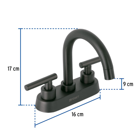 Mezcladora p/lavabo,bar,manerales palanca,negro mate TÚBIG | TBM-62M | 46752