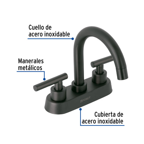 Mezcladora p/lavabo,bar,manerales palanca,negro mate TÚBIG | TBM-62M | 46752