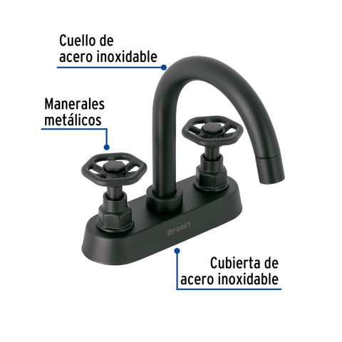 Mezcladora p/lavabo,bar,manerales redondos,negro mate TÚBIG | TBM-61M | 46755