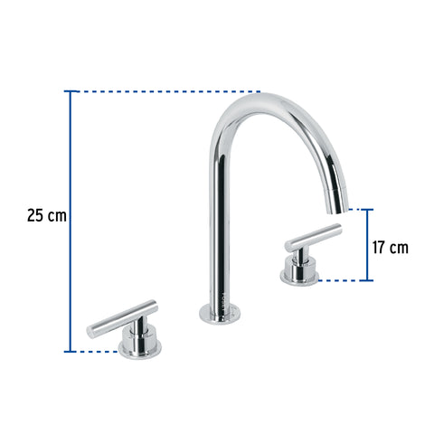 Mezcladora p/lavabo,taladros separados,palanca,cromo TÚBIG | TBM-92 | 46756