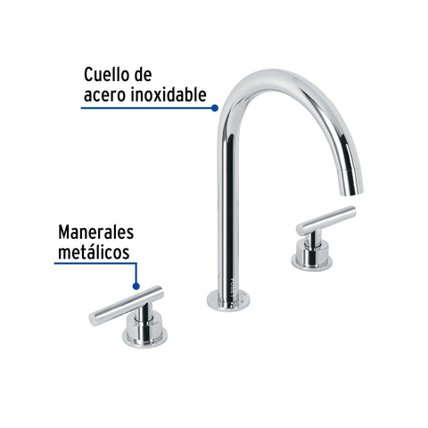 Mezcladora p/lavabo,taladros separados,palanca,cromo TÚBIG | TBM-92 | 46756