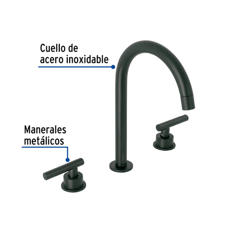 Mezcladora p/lavabo,taladros separados,palanca,negro TÚBIG | TBM-92M | 46758