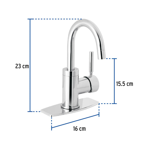 Monomando corto para lavabo, cromo, FOSET TÚBIG | TBM-45 | 46762