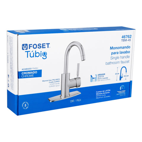 Monomando corto para lavabo, cromo, FOSET TÚBIG | TBM-45 | 46762