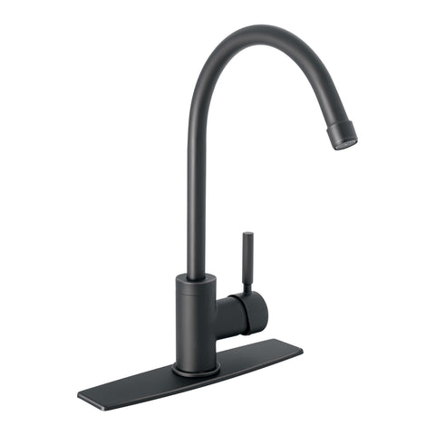 Monomando para fregadero, cuello alto, negro mate, TÚBIG | TBF-83M | 46767