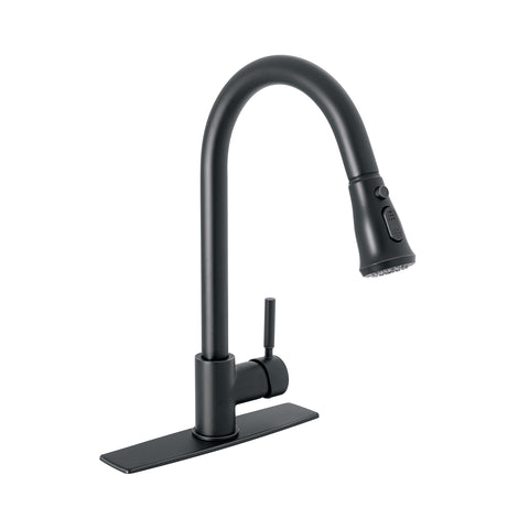 Monomando para fregadero,cuello extraible,negro mate TÚBIG | TBF-84M | 46770