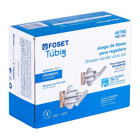 Juego llaves empotrar soldables, palanca cromo, TÚBIG | TBE-662 | 46780