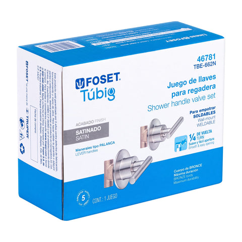 Juego llaves empotrar soldables, palanca satín, TÚBIG | TBE-662N | 46781