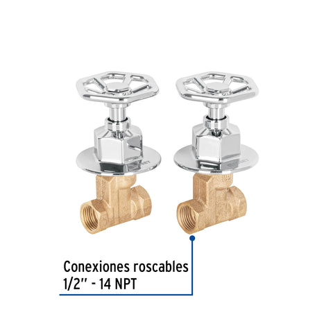 Juego llaves empotrar roscables, volante cromo, TÚBIG | TBE-061 | 46783