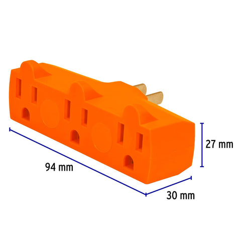 Multicontacto triple aterrizado, tipo 'Y',reforzado, Volteck | MUL-380 | 46805