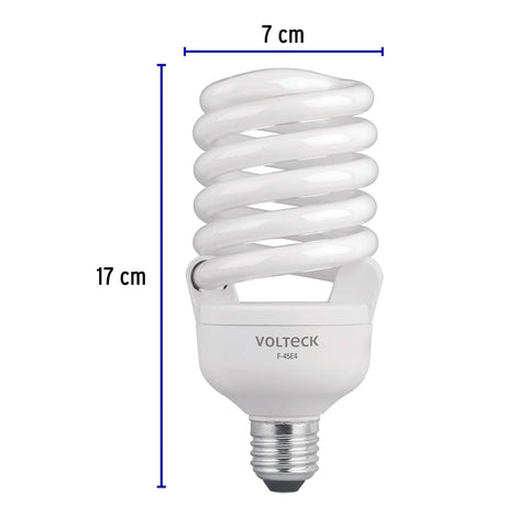 Lámpara espiral T4 45 W alta potencia luz de día, caja | F-45E4 | 46828