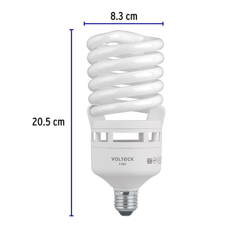 Lámpara espiral T4 55 W alta potencia luz de día, caja | F-55E4 | 46829