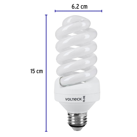Lámpara espiral T4 24 W luz neutra en blíster, Volteck | FS-24E | 46835
