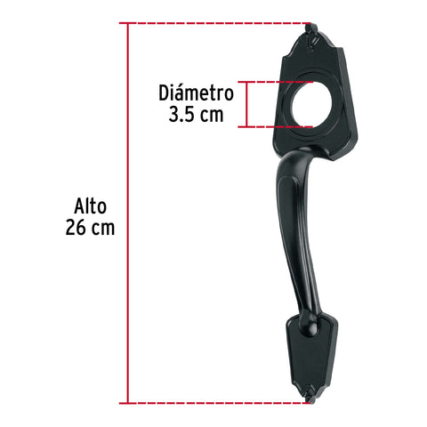 Chapetón metálico para puerta, acabado negro | MADE-6 | 46840