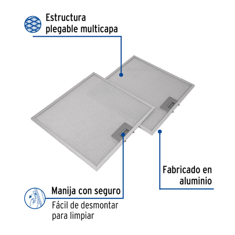 Juego de 2 filtros de aluminio para campana CAME-75 | FILM-C75 | 46897