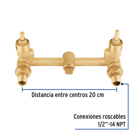 Mezcladora empotrar, compresión, s/manerales, FOSET | MEA-360-BS | 46907