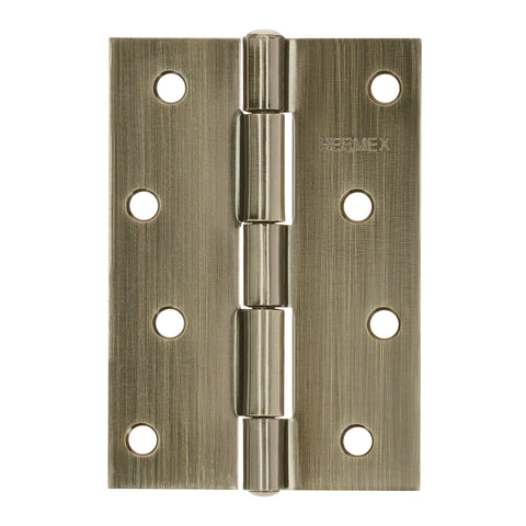 Bisagra rectangular 4' latón antiguo, HERMEX | BR-402 | 46915