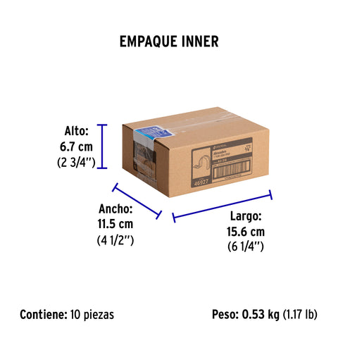 Bolsa c/10 abrazaderas tipo uña 3/8' p/tubo pared delgada | AU-3/8 | 46927