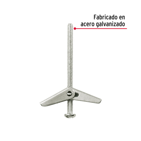Caja con 100 sujetadores tipo mariposa de 1/8' x 2', FIERO | SMA-1/8G | 46967