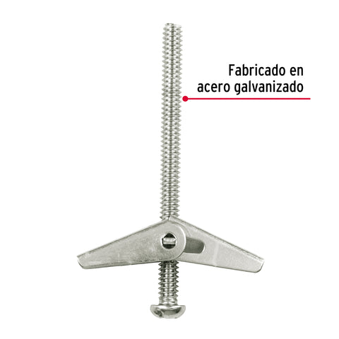 Caja con 100 sujetadores tipo mariposa de 1/4' x 3', FIERO | SMA-1/4G | 46969